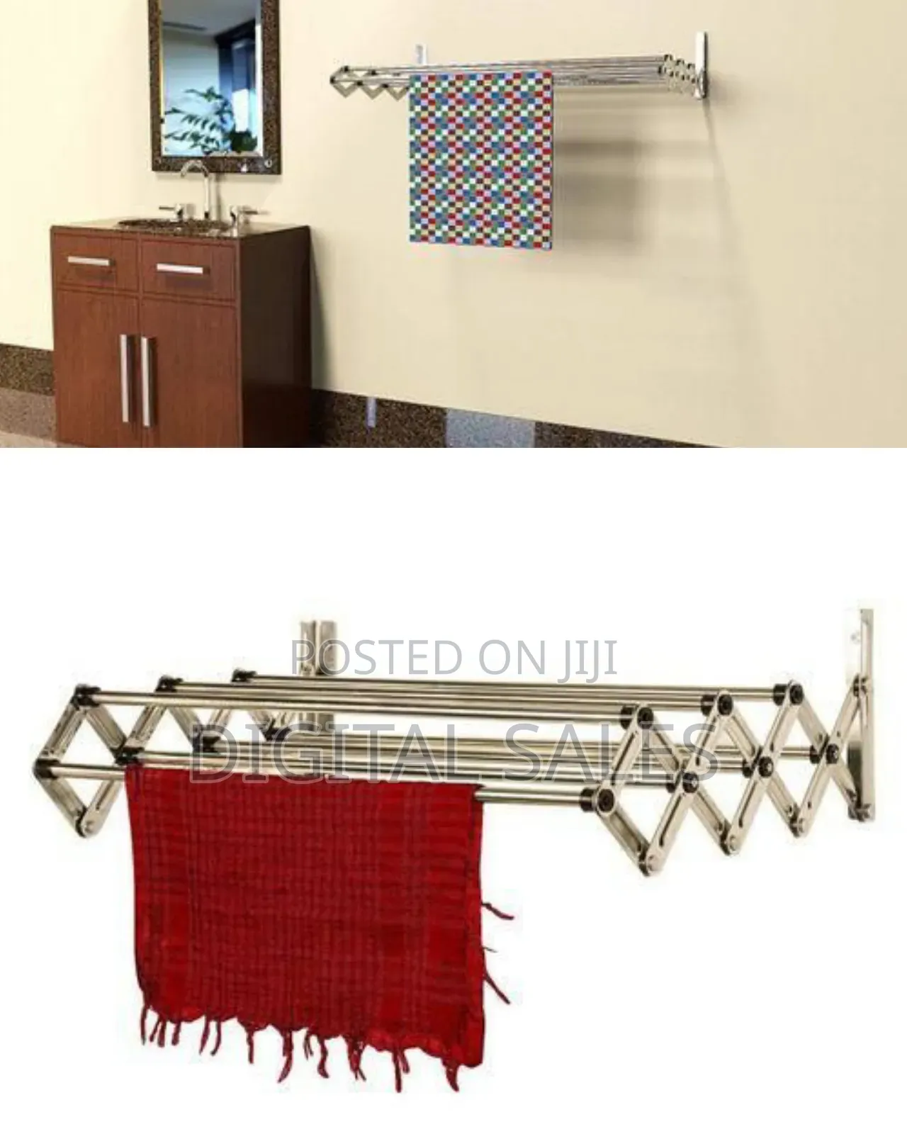 Wall-Mounted Retractable Clothes Drying Rack