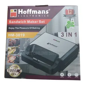 3 in 1 Hoffmans (Hm-3019) Sandwich Maker Set - 12 Months Warranty