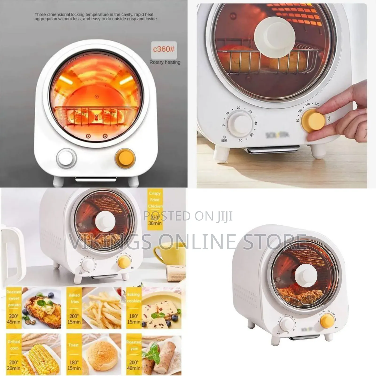 Compact Countertop Rotary Air Fryer / Roaster - Multicolor