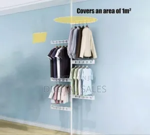 Wall-Mounted Foldable Clothes Rack With Adjustable Height