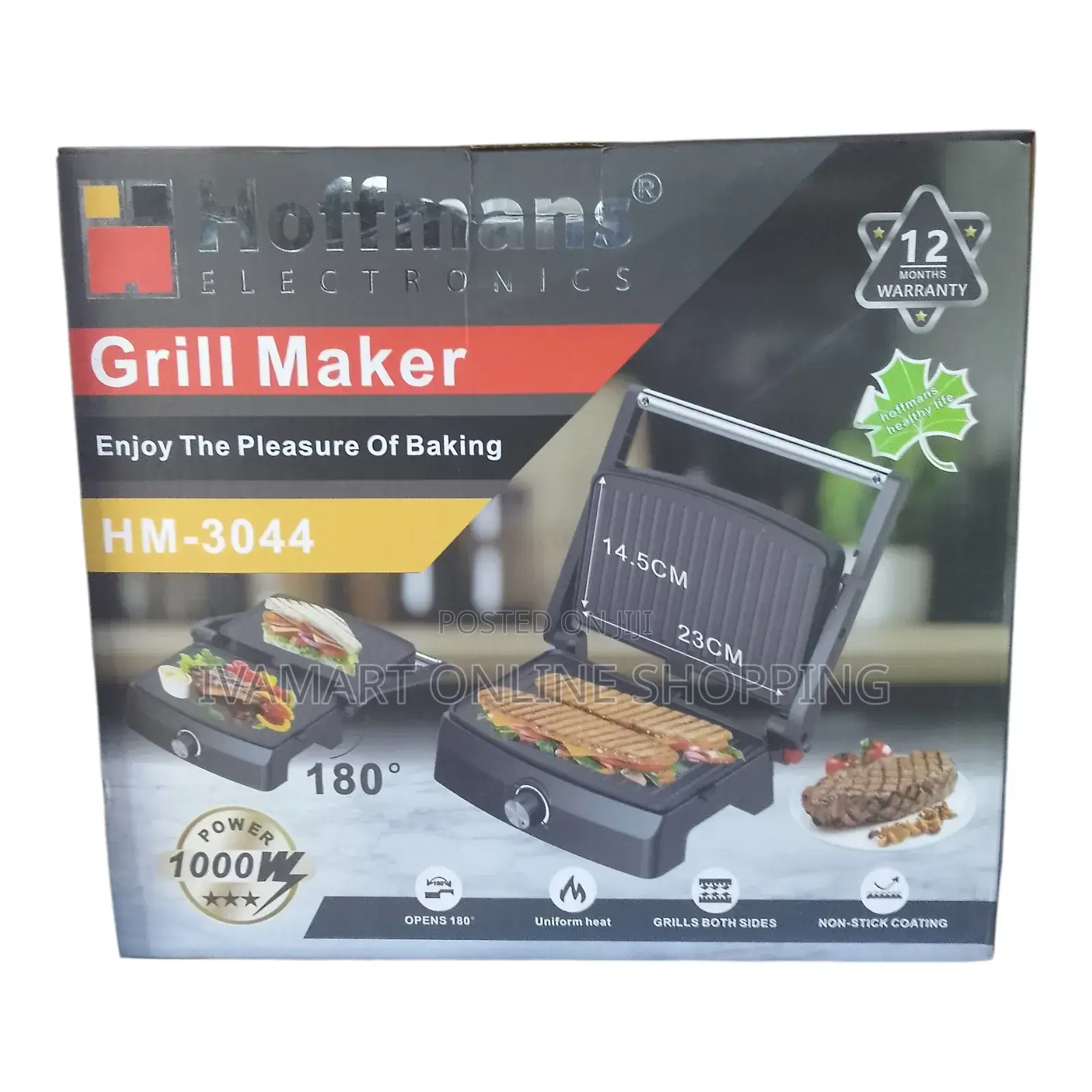 Hoffmans Grill Maker (Model Hm-3044) - 12 Months Warranty