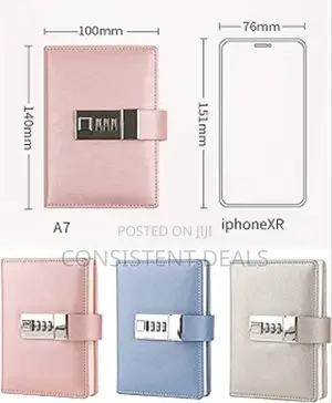 Pu Leather Lockable Diary Sketchbook Daily Planner