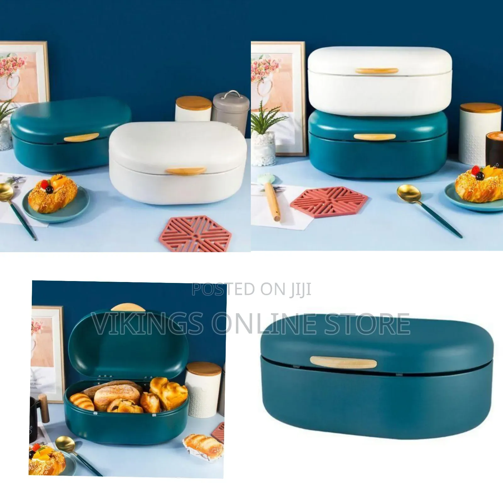 Modern Storage Box / Container With Wooden Accent - Multicolor