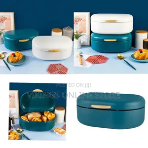 Modern Storage Box / Container With Wooden Accent - Multicolor