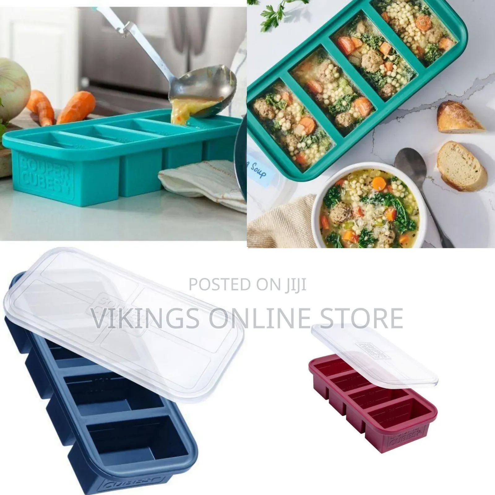 Premium Silicone Soup Freezing Tray With Portion Control - Multicolor