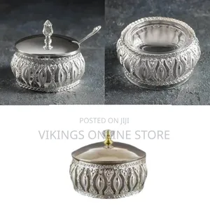 Elegant Ornate Lidded Serving Bowl / Candy Dish - Multicolor
