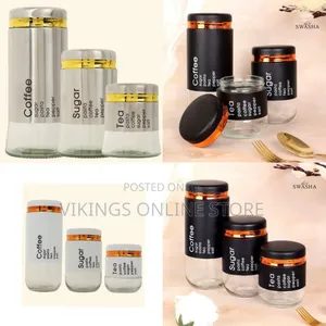 Elegant Kitchen Storage Canister Set (3-Piece) - Multicolor