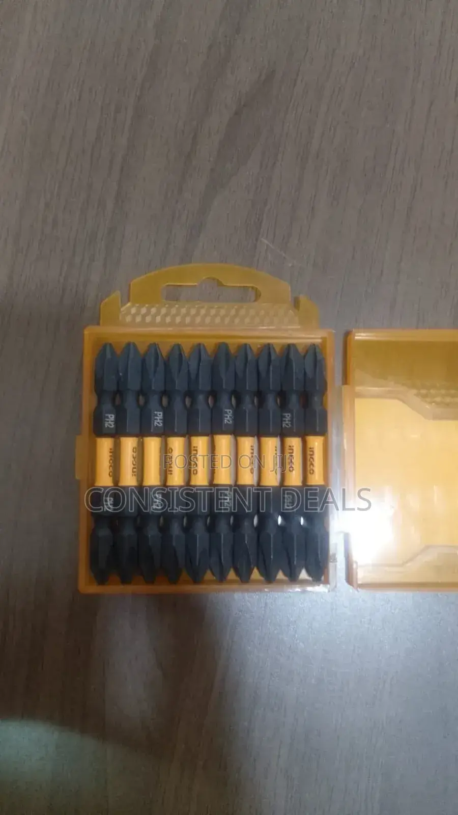 Ingco 10 Pcs Impact Screwdriver Bit Screw Ph2 + Ph2 65mm Set