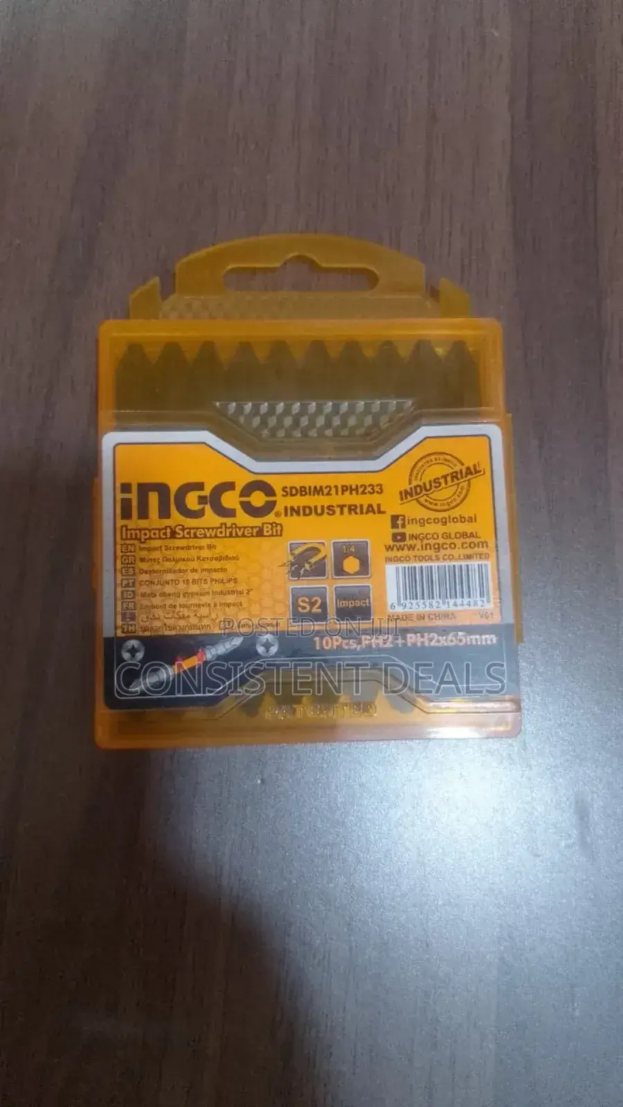 Ingco 10 Pcs Impact Screwdriver Bit Screw Ph2 + Ph2 65mm Set