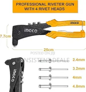 Ingco  Hand Riveter, Aluminium Alloy Body, Heavy-duty Hand Riveter,