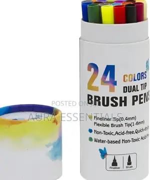 24 Colors Dual Tip Brush Pens