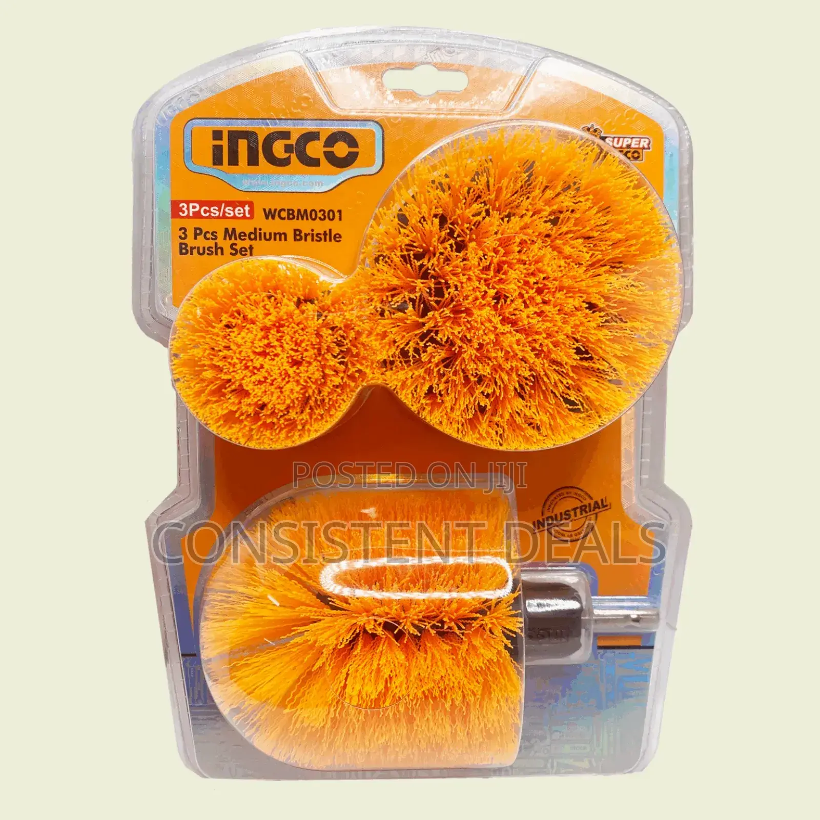 Ingco 3pcs Medium  Bristle Brush Set