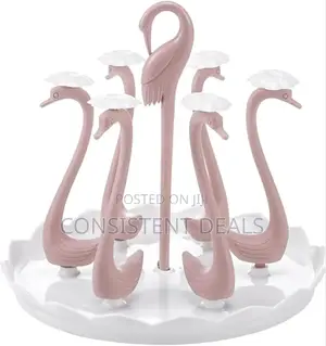 Draining Cup Storage Rack Holder Space Saving Rotating Water Cup Rack
