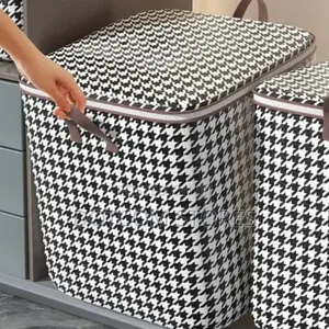 Houndstooth Patterned Storage Bag