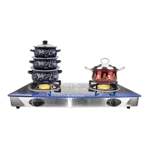 Sonashi Gas Burner /Stove -SGB-202gn Glass/Stainless Steel Double