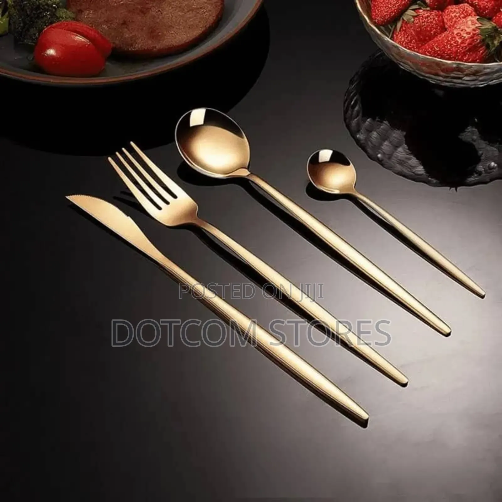 24-Piece Gold Stainless Steel Dinnerware Set,