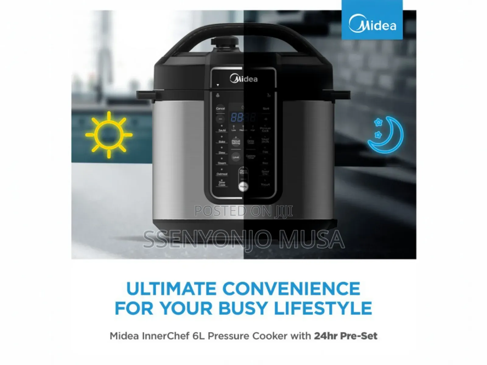 Midea Pressure Cooker-1 Touch Control, 24h Preset Timer, 6l