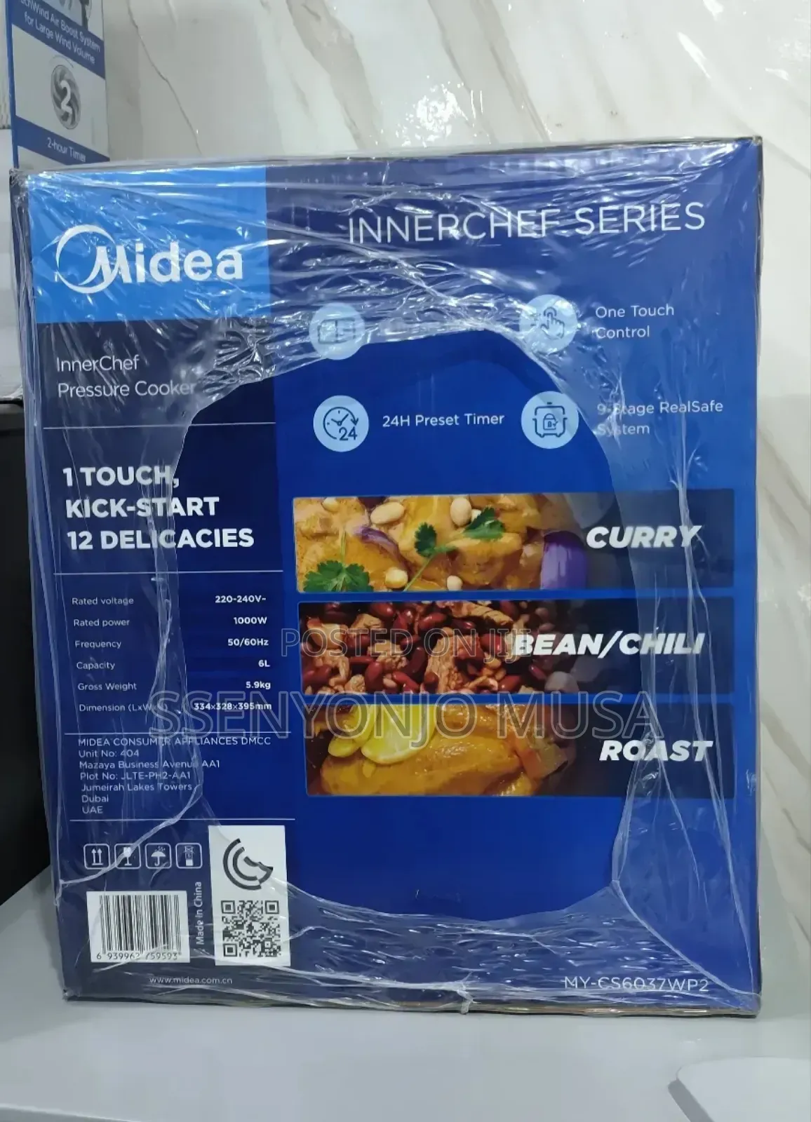 Midea Pressure Cooker-1 Touch Control, 24h Preset Timer, 6l