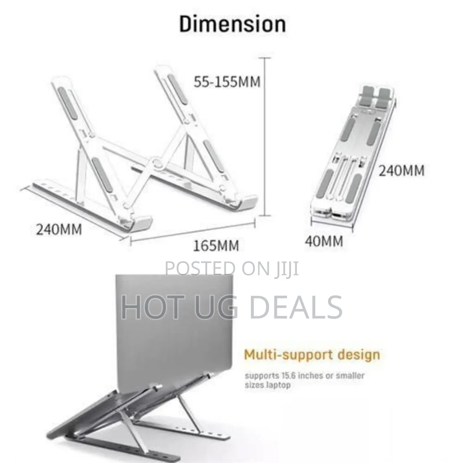 Adjustable Laptop Stand For Up To 15.6 Inch Pc-silver