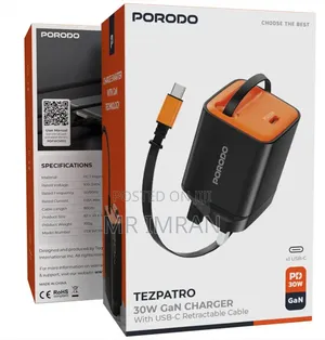 Porodo Tezpatro 65w Gan Charger.