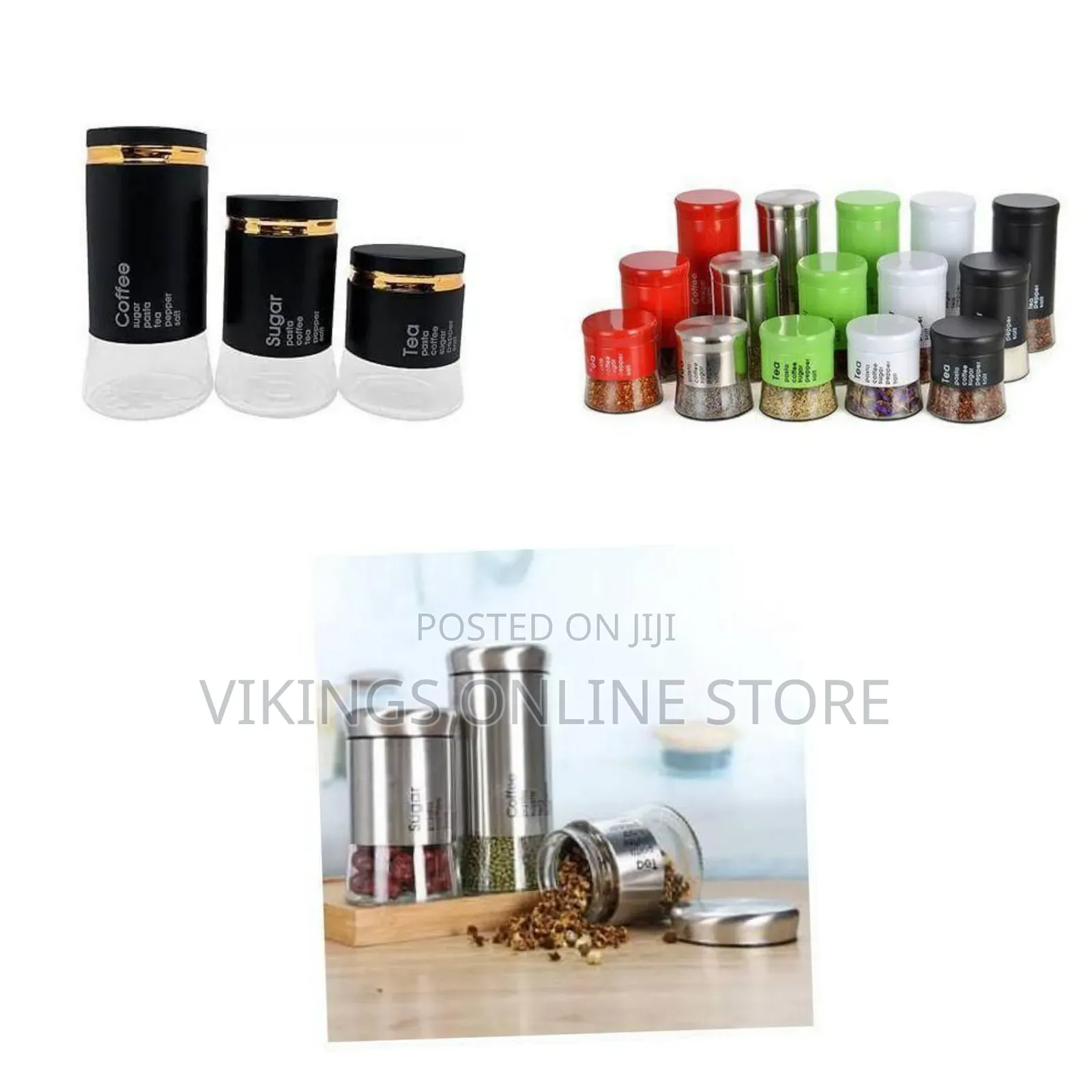 Contemporary Kitchen Storage Canister Set - Multicolor