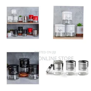 Coffee Station Countertop Storage Canister Set - Multicolor