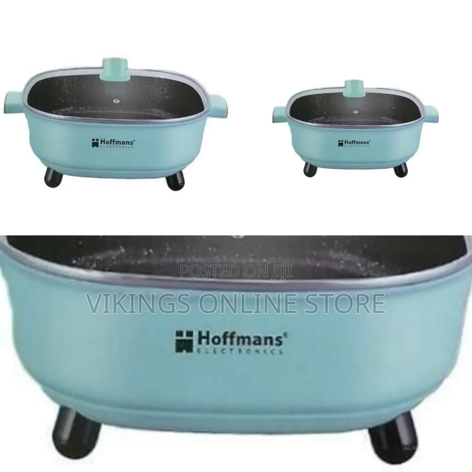 Multi-Functional Electric Skillet With Tempered Glass Lid - Multicolor