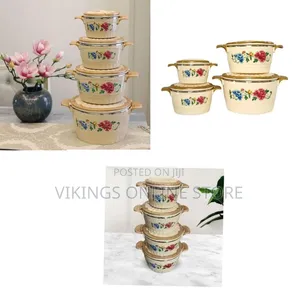 Premium Insulated Food Warmer Casserole Set With Floral Design
