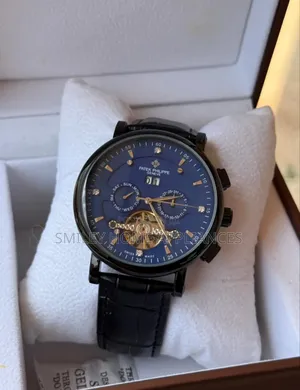 Navy Blue Face Men's Authentic Mechanical Patek Phillipe Wrist Watch