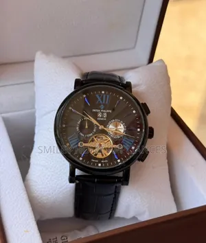 Mechanical Patek Philipe Geneva Men's Authentic Black Dial Wrist Watch
