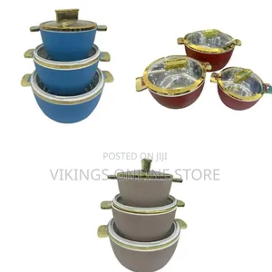 Insulated Food Warmer Casserole Set With Lids 1.8l+3.5l+6l-Multicolor