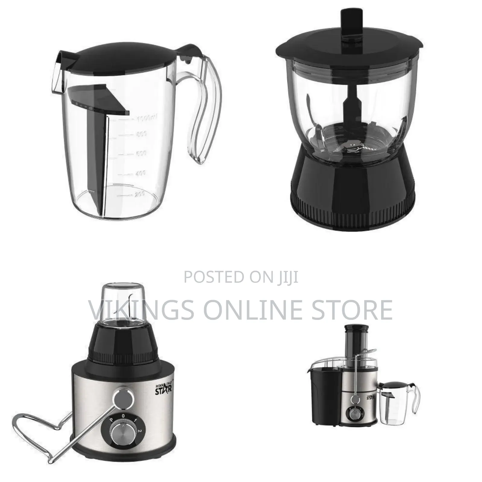 Winningstar Versatile 4-in-1 Juicer and Blender Combo Set - Multicolor