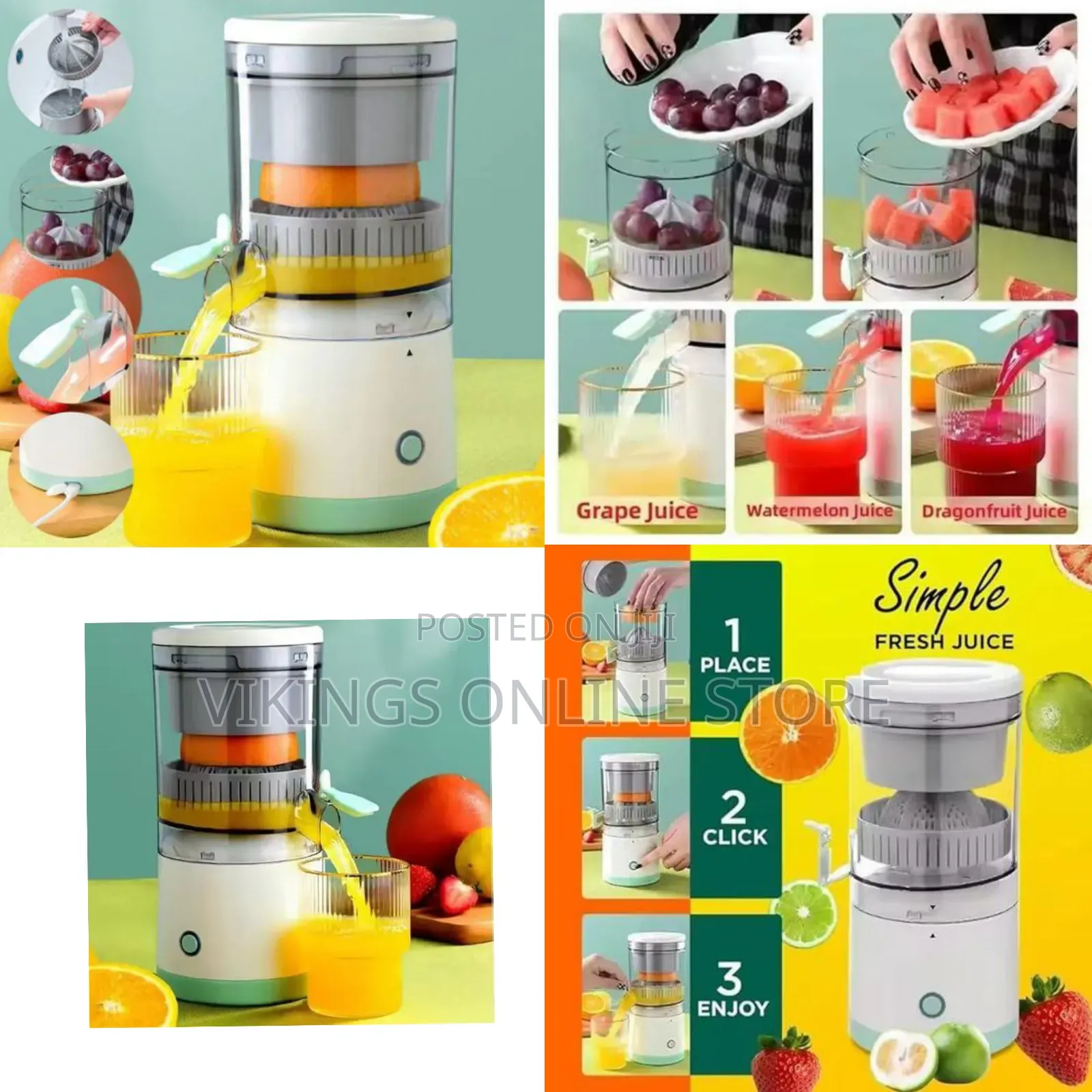 Portable Rechargeable Electric Citrus Juicer With Automatic Pulp