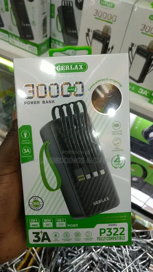 High Quality Power Bank of 30000mah for Charging 4 Devices at Once-B/W