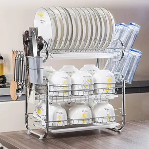 Three-tier Multi-function Dish Drying Rack - Multicolor
