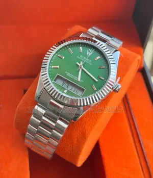 Green Face Rolex Unisex Wrist Analog Digital Time Piece