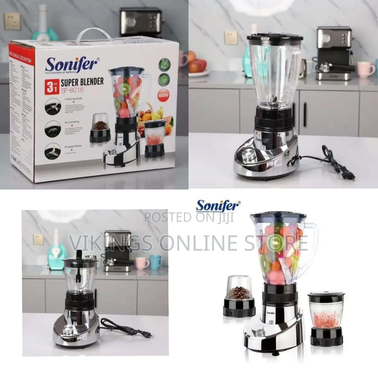 Sonifer 3 in 1 Blender - Multicolor
