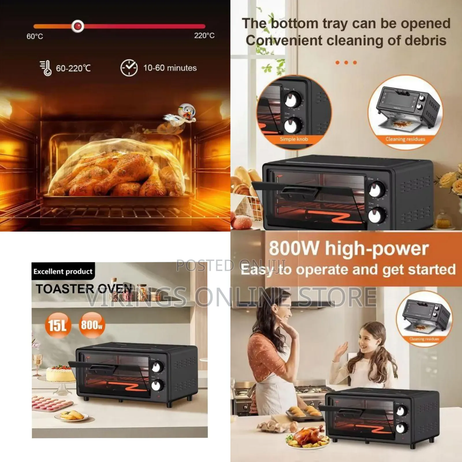 Sokany Compact Toaster Oven, 15l