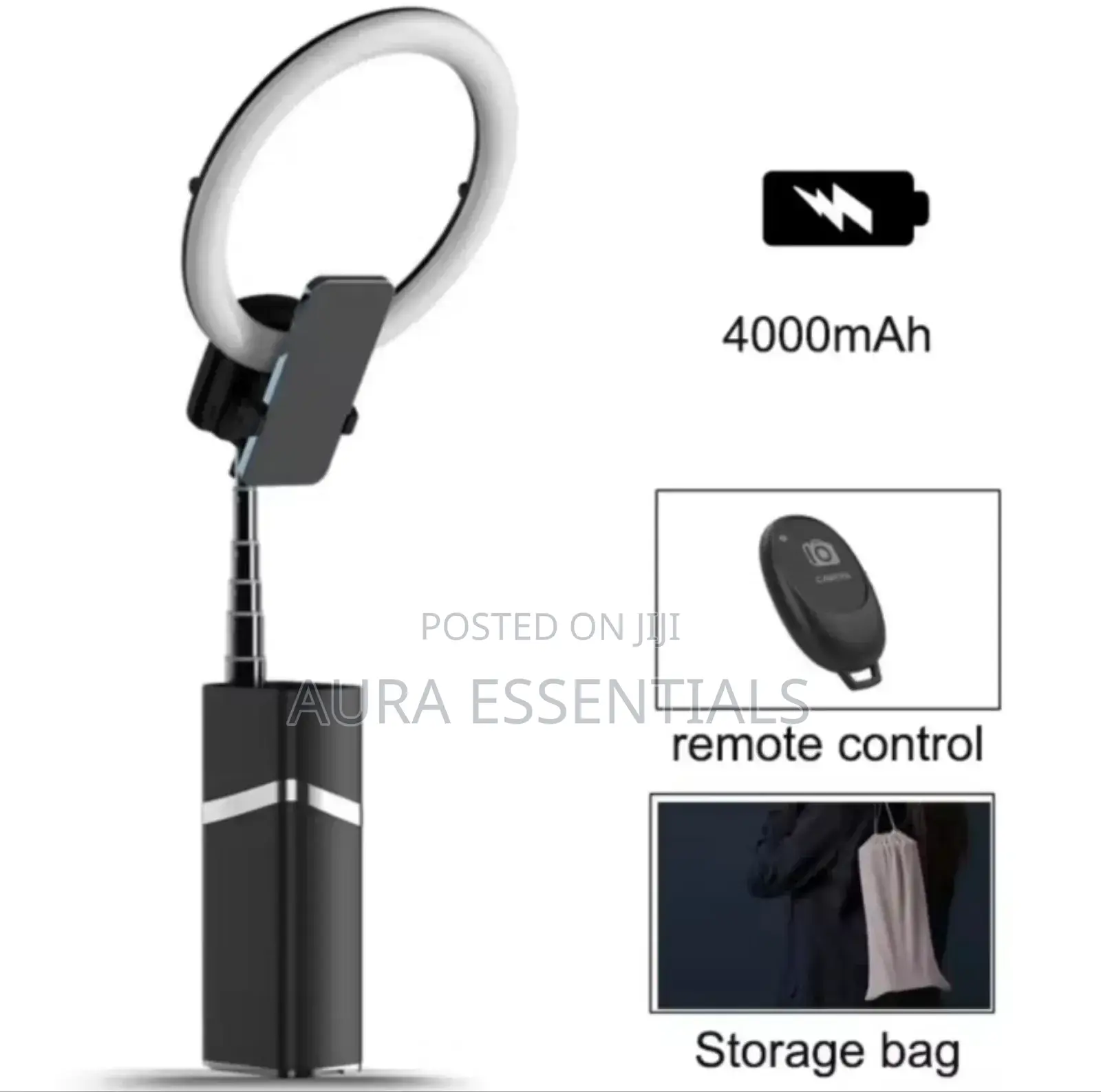 10inch Portable Foldable Rechargeable Ring Light