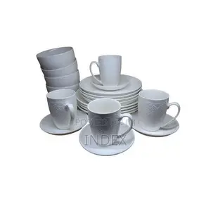 20 PCS Ceramics 4 Cups 4 Bowls 4 Side Plates 4 Dinner Plates 4 Saucers