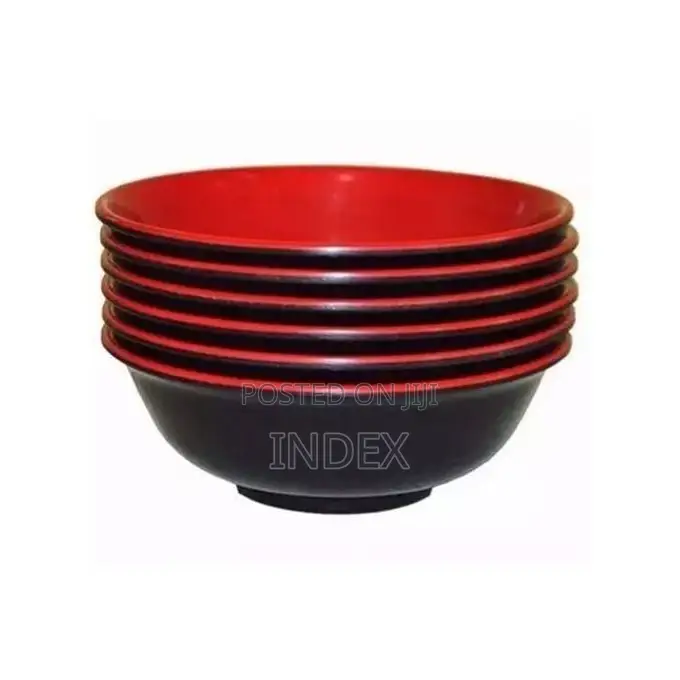 6 Heavy Duty Melamine Soup Bowls-Red