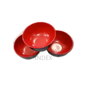 6 Heavy Duty Melamine Soup Bowls-Red