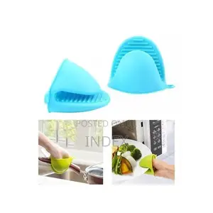 2 Piece Silicone Oven Mitts, Pot Cooking Finger Heat Resistant Gloves-