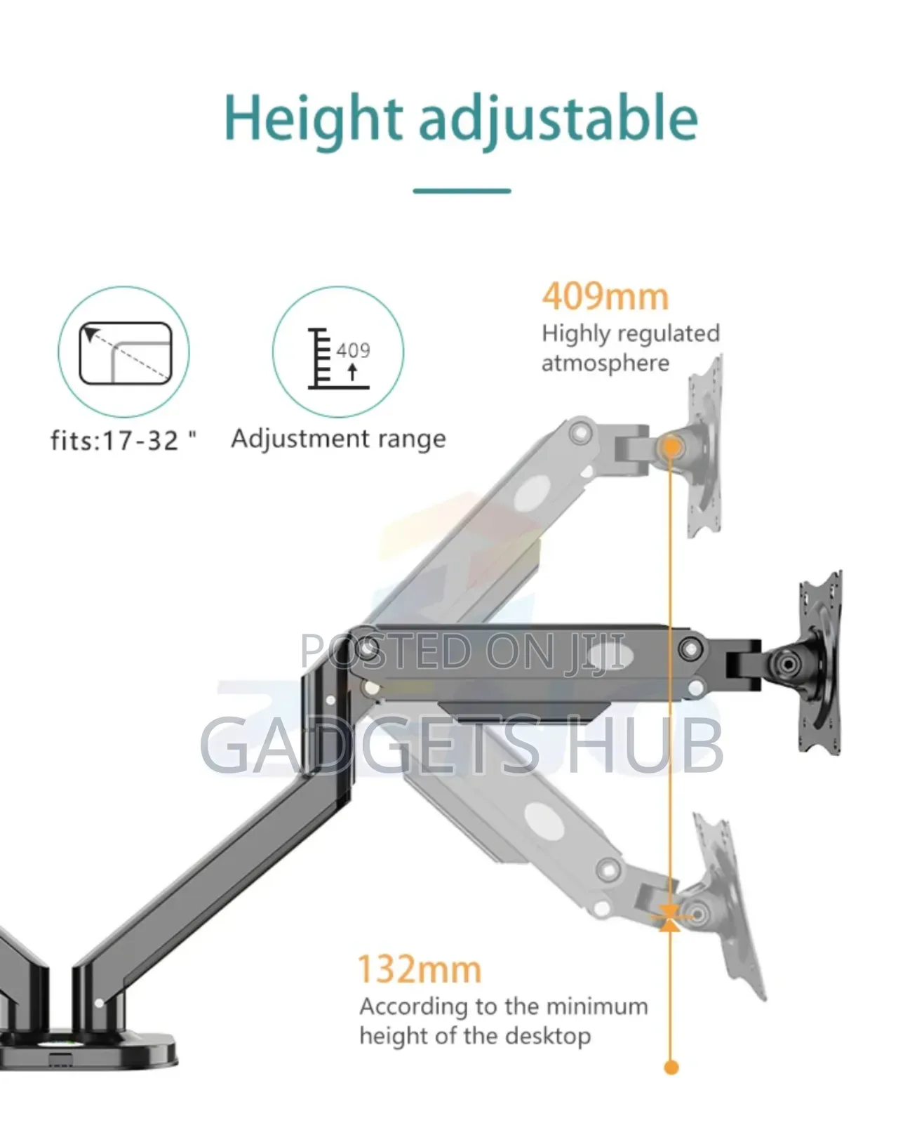 Single Arm Spring Tension Desktop Monitor Stand