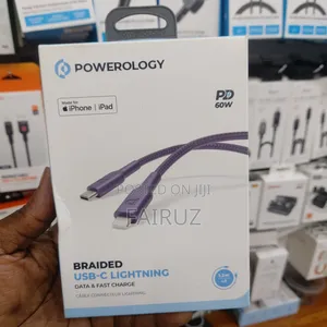 60w Powerology Braided Usb-C Lighting Data Cable