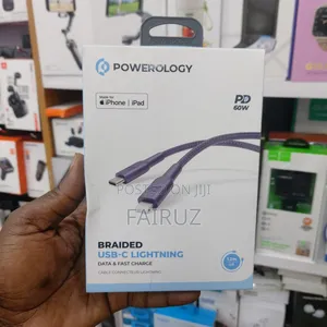 60w Powerology Braided Usb-C Lighting Data Cable
