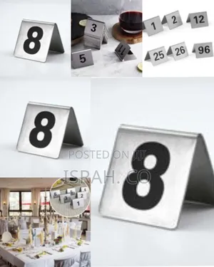 1-12 Stainless Steel Table Number Plate Stackable Table Number Cards