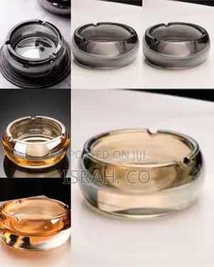 Round Crystal Glass Ashtray Outdoors Indoors Cigarette Ash Holder