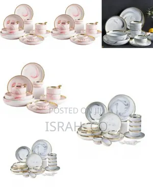 32pcs Microwave Ceramic Pates Bowls Spoons Restaurant Dinnerware