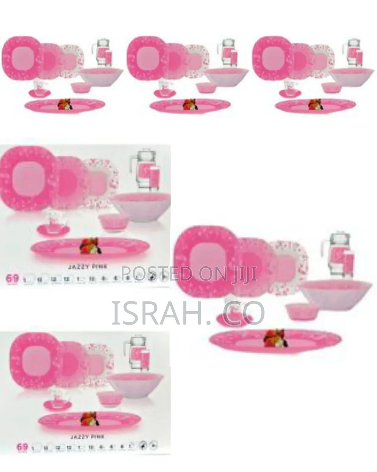 Luminarc Tempered Jazzy Pink Plates, Cups, Bowls Glass Dinnerware